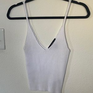 White ribbed Forever 21 tank top